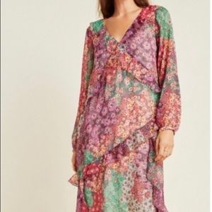 EUC Maeve Anthropologie Sirena Ruffled Midi dress